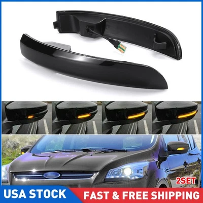 AUXITO Sequential Smoke Side LED Mirror Signal Light For Ford C-Max 2013-2017 2x - Image 1 of 4