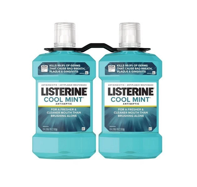 Listerine Cool Mint Antiseptic Mouthwash, 50.7 fl. oz., 2 pk Free Shipping - Image 1 of 4