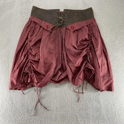 The Pyramid Collection Skirt Womens 3X Burgundy Leather Corset Waist Steampunk - Image 1 of 4