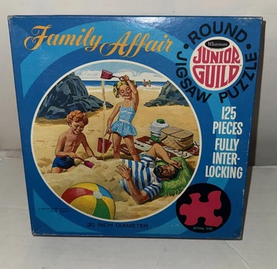 Rompecabezas redondo vintage Family Affair Whitman Junior Guild nuevo sellado Foto 1 de 4
