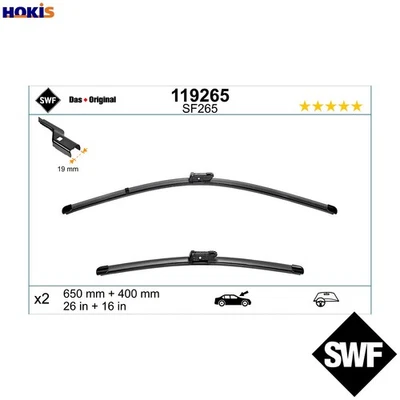 WIPER BLADE 119265 FOR PEUGEOT 2008/SUV 208/Hatchback/Van FIAT OPELHMM 1.2L 4cyl - Image 1 of 4