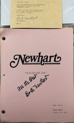 Lot of 2 Original TV Script Bob 'Newhart' Show SIGNED Jan. 1983 with Note - Image 1 of 4