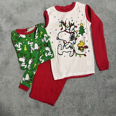 Conjunto de pijama de cacahuetes para niños 10 pantalones camisa niño niña vacaciones de Navidad Snoopy Foto 1 de 4