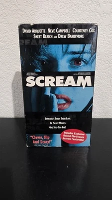 Scream VHS Limited Blue Cover Wes Craven Neve Campbell Horror Movie W/ Insert Foto 1 de 4