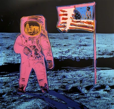 Andy Warhol,Moonwalk - Rosa,Siebdruck,Gestempelt IN Blau Verso By Sunday B. MO - Bild 1 von 4