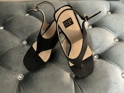 Sandalias Louise Et Cie de cuero negras con tacón ancho Lalo talla 8 Foto 1 de 4