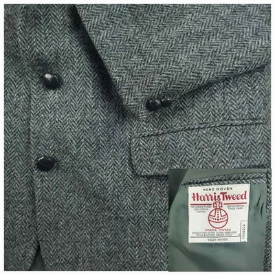 Abrigo deportivo Harris Tweed Alexandre Blazer para hombre 42L de colección lana espiga azul Foto 1 de 4