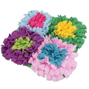 Multi Flower Dog Fluffle Treat Finder Rummaging Mat Interactive Dog Puzzle Toy - Picture 1 of 6