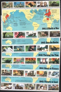 US #2559//2981 MNH set of 5 WWII sheets - Picture 1 of 1