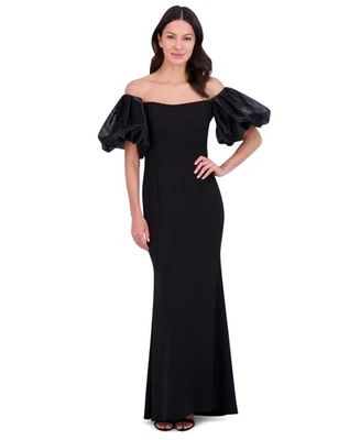Eliza J Women's Off-The-Shoulder Organza Puff-Sleeve Gown Size 2 - Image 1 of 4