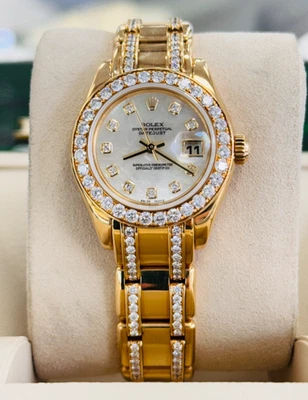 Reloj Rolex Datejust Pearlmaster 80298 Oro Amarillo 18K TODO DE FÁBRICA Diamantes Foto 1 de 4
