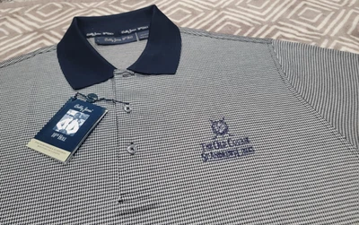 Camisa polo masculina de algodão grande Bobby Jones The Old Course St Andrews Links - Imagem 1 de 4