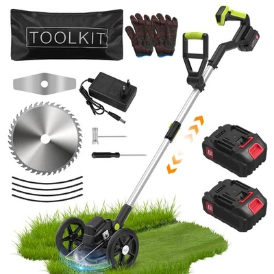 2in1 Elektro Akku-Rasentrimmer mit 2 Akku und Ladegerät Freischneider Motorsense - Bild 1 von 4