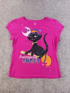 365 Kids Garanimals Womens Short Sleeve Shirt XL 14-16 Pink Black Cat Witch - Picture 1 of 8