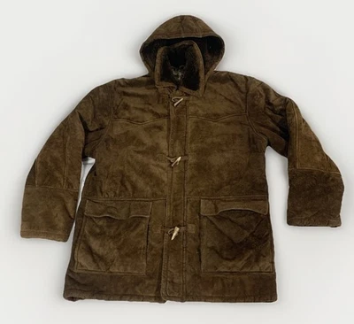 Abrigo de Lona Colebrook Vintage Marrón Gamuza Forrado en Piel de Oveja con Capucha - Talla L Foto 1 de 4