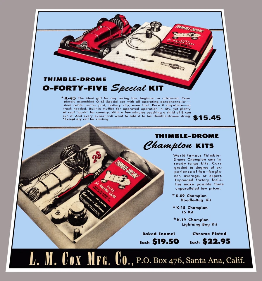 THIMBLE-DROME TETHER CAR KITS - AN ADVERTISEMENT - Image 1 of 1