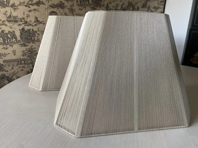 2 pantallas de lámpara de diseño crudo campana de esquina de corte cuadrado pantalla básica. Foto 1 de 4