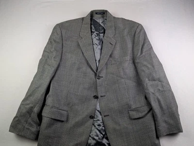 Vtg Ralph Lauren Silk Wool Blend Mens 46R Geometric Black Tan Blazer - Image 1 of 4