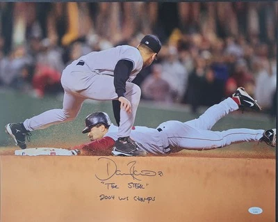 Dave Roberts Boston Red Sox The Steal Signed 16x20 Pic JSA Autograph Photo - Image 1 of 3
