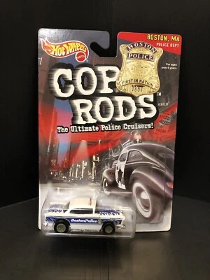 HOT WHEELS*COP RODS* '55 CHEVY*BOSTON, MA*MIP*1999*MATTEL* - Изображение 1 из 4