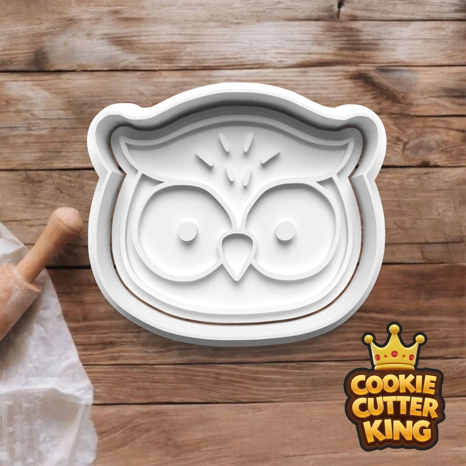 Owl Head Cookie Cutter & Embosser Stamp - Wise Woodland Bird - Cute Baking Tool - image 1 of 1