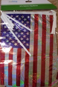 NUOVA 12 piedi bandiera americana USA bandiera patriottica metallica banner - Foto 1 di 3