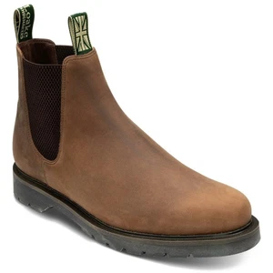 Loake Mens McCauley Chelsea Boots Brown Oiled Nubuck Mens Shoes Boots