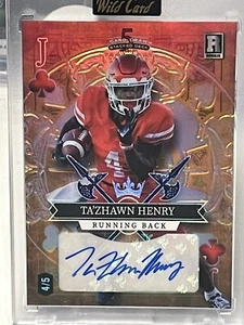Tazhawn Henry 2023 Wild Card 5 Card Draw Red King Rookie Auto #d /5 - Picture 1 of 2