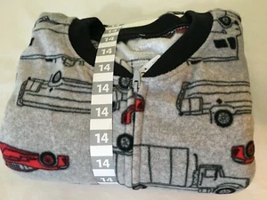 New Carter's Kid Boys 1-Piece Truck Car Simile Fleece Footie Pajamas Gray 14 - Picture 1 of 1