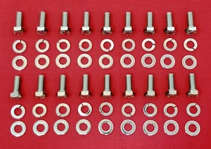 SBM OIL PAN BOLTS KIT SMALL BLOCK MOPAR 273 318 340 360 STAINLESS STEEL HEX SET - Picture 1 of 2