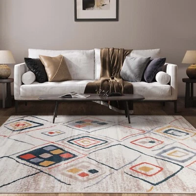 Burin Southwestern Geometric Abstract  Door Mat Large Indoor Area Rug or Runner - Image 1 of 4