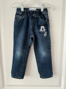 babyGap | Disney Mickey Mouse Pull-On Jeans Medium Wash Size 3 Years - Picture 1 of 3
