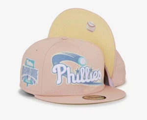 New Era Philadelphia Phillies Blush 5950 Hat 1996 ASG Patch Size 7 3/8 Yellow UV - Picture 1 of 3