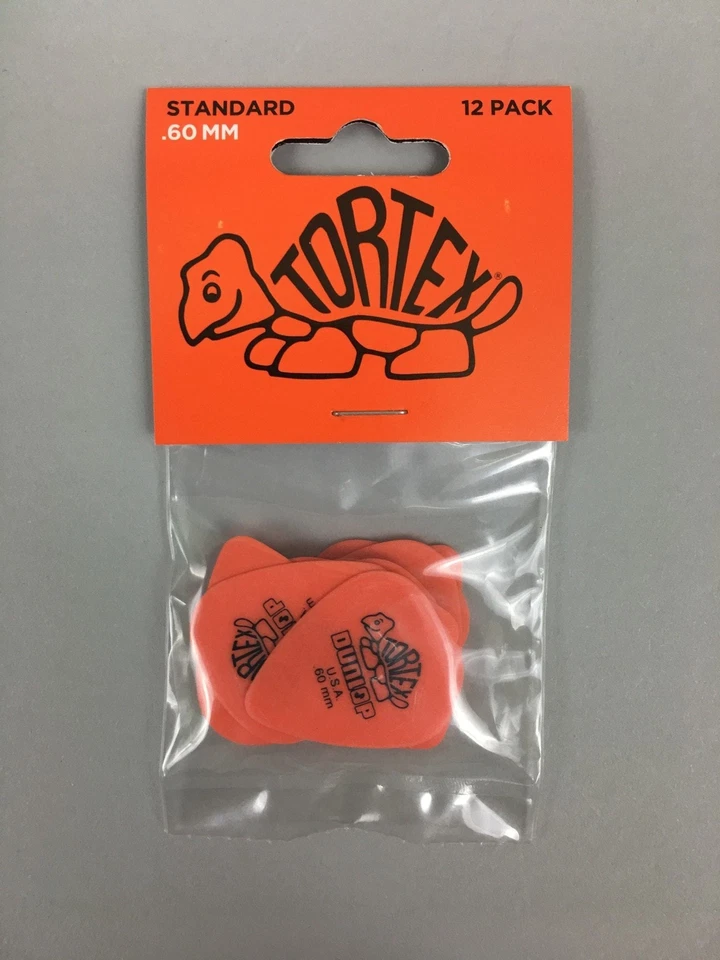 Dunlop Standard .60mm Tortex Picks - Orange - 12 Pack