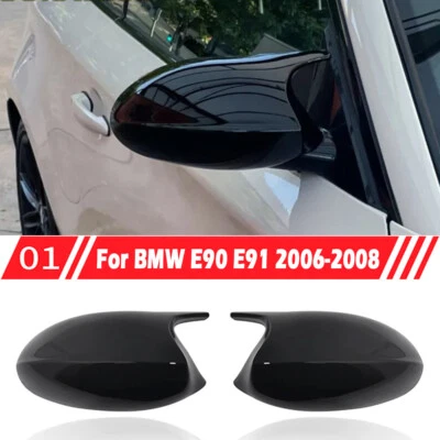 Tapa de cubierta de espejo retrovisor de fibra de carbono 2 piezas para BMW E90 E91 325i/328i/330i/335i 2006-2008 Foto 1 de 4