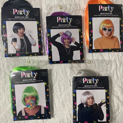 Short Bob Hair Wigs Colorful Cosplay Costume Party Hairpiece - Pick Your Color!! - Image 1 of 2