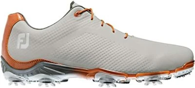NEW FootJoy [9.5] Medium Men's DNA FJ Spikes Golf Shoes-Dove Grey/Orange 53446 - Image 1 of 2