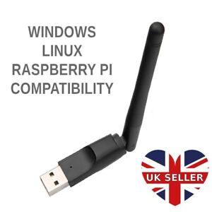 USB WiFi Adapter 2dBi Antenna Windows, Raspberry Pi & Linux Wireless Dongle