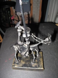 Vintage Metal Art Sculpture Mid Century Don Quixote - Picture 1 of 7