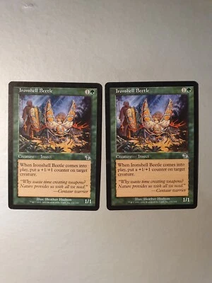 Ironshell Beetle x2 , MTG Judgement (2002), Common Green Creature NM - Image 1 of 2