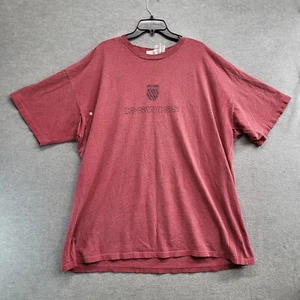 VINTAGE K SWISS Men Shirt 2XL Red Logo Graphic Y2K 90s Crew Neck SS READ - Picture 1 of 12