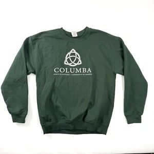Columba Celtic Knot Fortis Eo Manibus Green Medium Sweatshirt College 90s - Picture 1 of 9