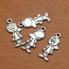 30 Pcs Jewelry Making Pendants Alloy Charm Silver Necklace Little Boy