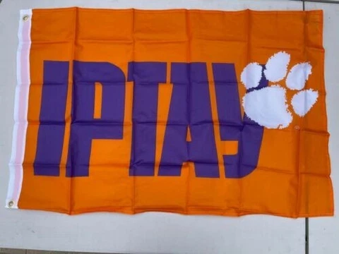 2022 Clemson Tigers Football NCA Donor Gift IPTAY Flag 3'x2' and 2 Car Decals Cover