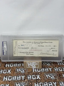 Cheque firmado por Jacob Ruppurt Ed Barrow 1924 dueño de los Yankees + GM PSA auténtico automático - Imagen 1 de 2
