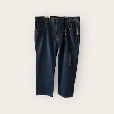 Pantalones de mezclilla azul pierna recta calce relajado Claiborne para hombre 46x29 100 % algodón Foto 1 de 3