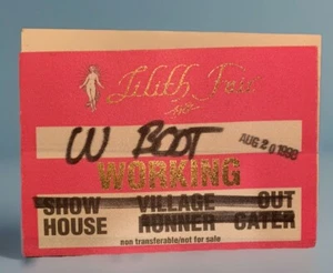 Unused Lilith Fair 1998 All Access working Pass Sticker Milwaukee, WI  08/20/98 - Picture 1 of 2