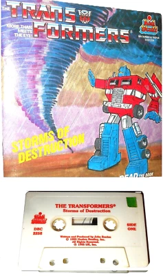 Transformers BOOK & CASSETTE tape STORMs of DESTRUCTION 1985 kid stuff optimus - Image 1 of 4