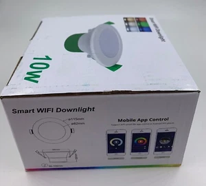 2xRGBCW LED 10W SMART downlight wifi controlled dimmable fire rated home theatre - Picture 1 of 5