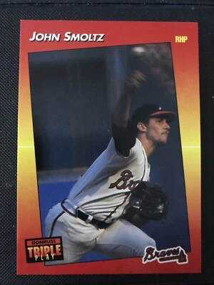 1992 Donruss Triple Play John Smoltz #172 Atlanta Braves Baseball - Image 1 of 2